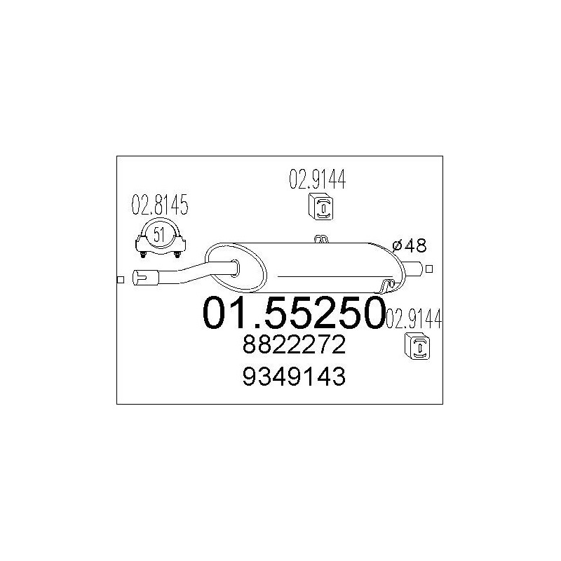 Silencieux intermédiaire MTS