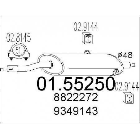 Silencieux intermédiaire MTS