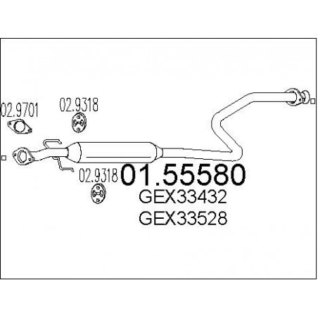 Silencieux intermédiaire MTS