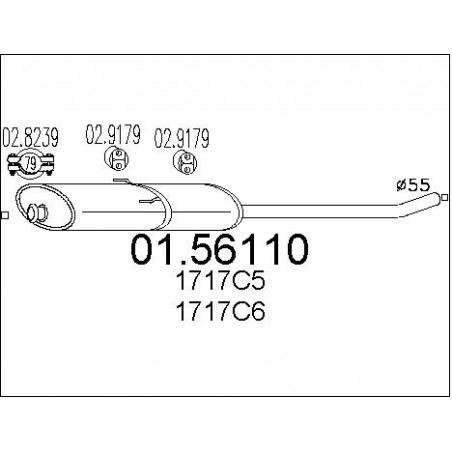 Silencieux intermédiaire MTS