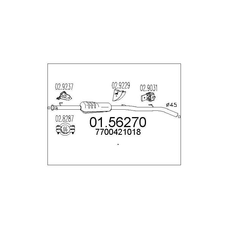 Silencieux intermédiaire MTS