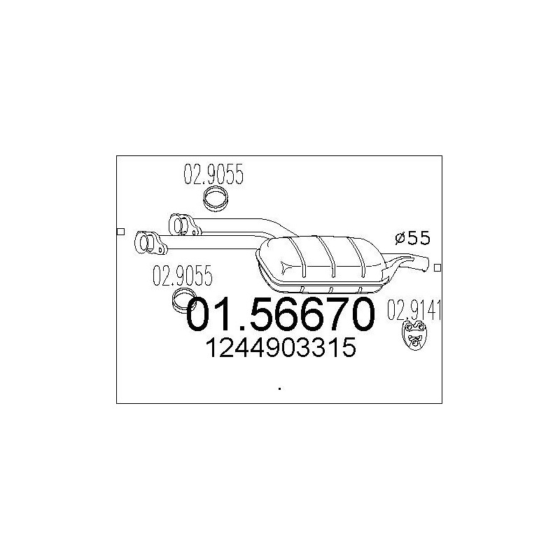 Silencieux intermédiaire MTS