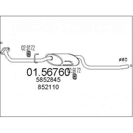 Silencieux intermédiaire MTS