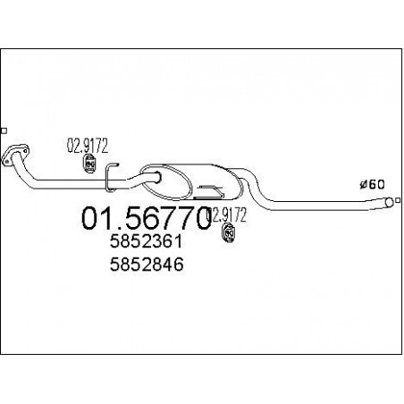 Silencieux intermédiaire MTS