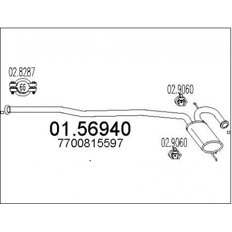 Silencieux intermédiaire MTS