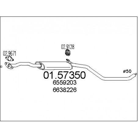 Silencieux intermédiaire MTS