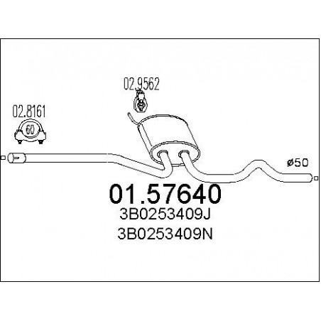 Silencieux intermédiaire MTS