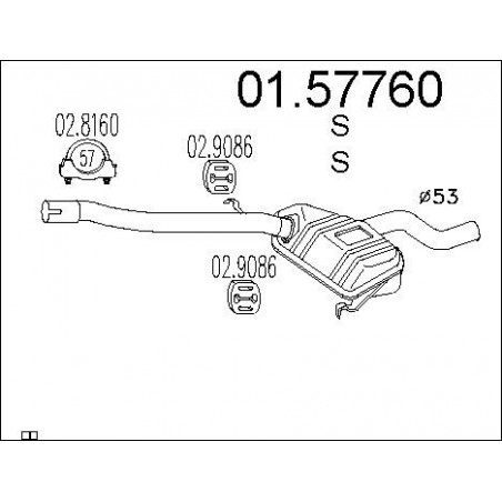 Silencieux intermédiaire MTS