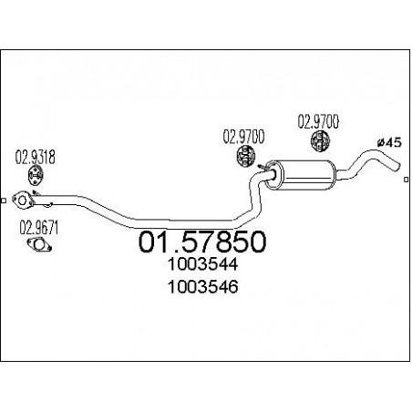 Silencieux intermédiaire MTS