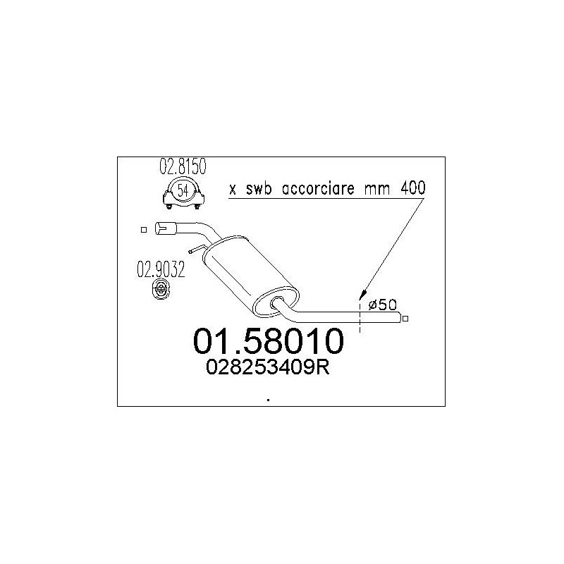 Silencieux intermédiaire MTS