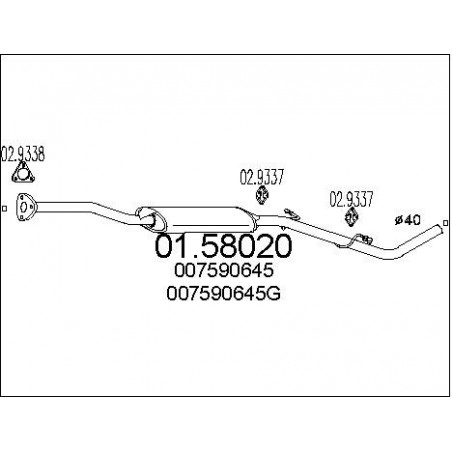 Silencieux intermédiaire MTS