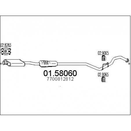Silencieux intermédiaire MTS
