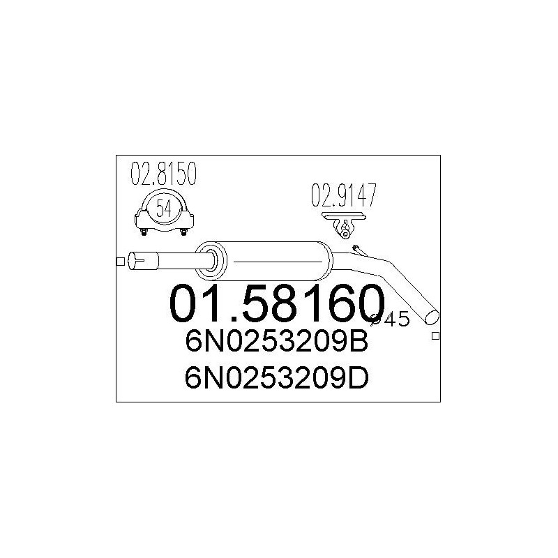 Silencieux intermédiaire MTS