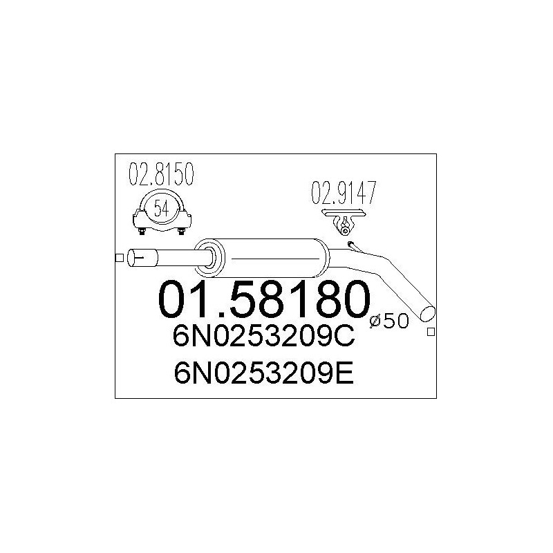 Silencieux intermédiaire MTS
