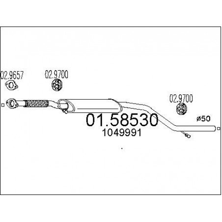 Silencieux intermédiaire MTS