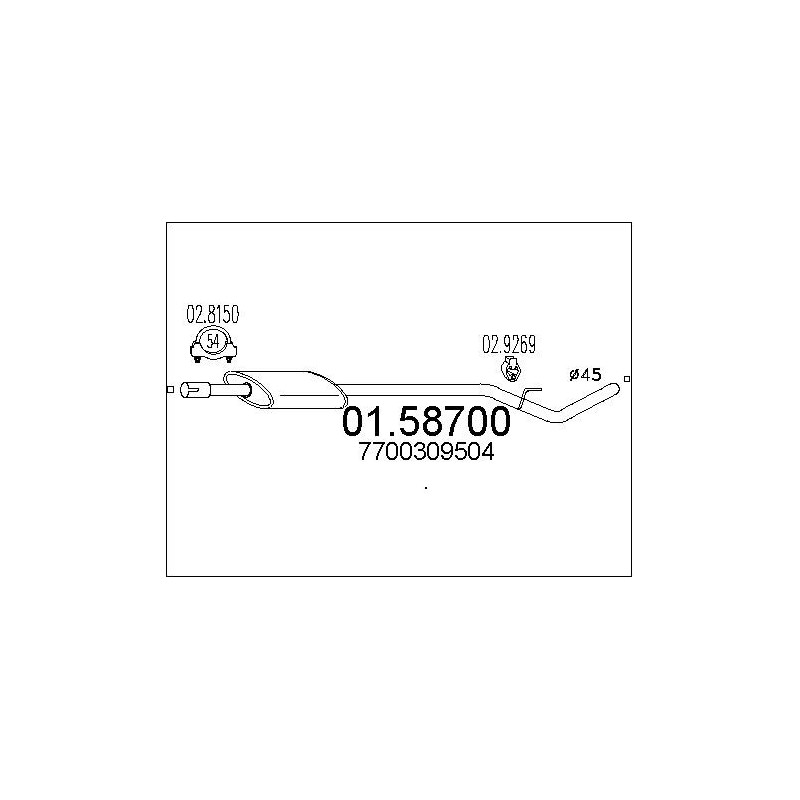 Silencieux intermédiaire MTS