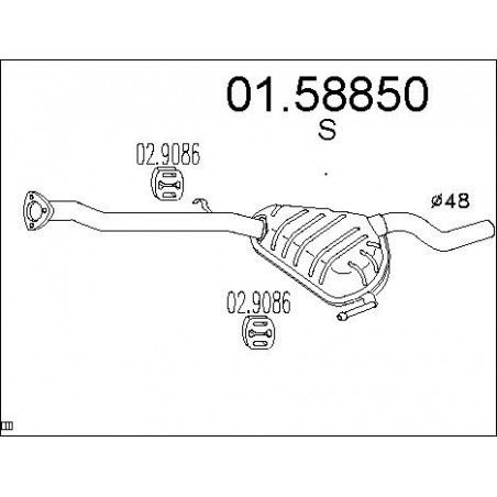 Silencieux intermédiaire MTS