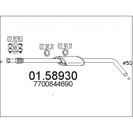Silencieux intermédiaire MTS