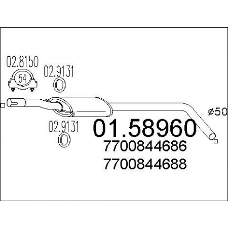 Silencieux intermédiaire MTS