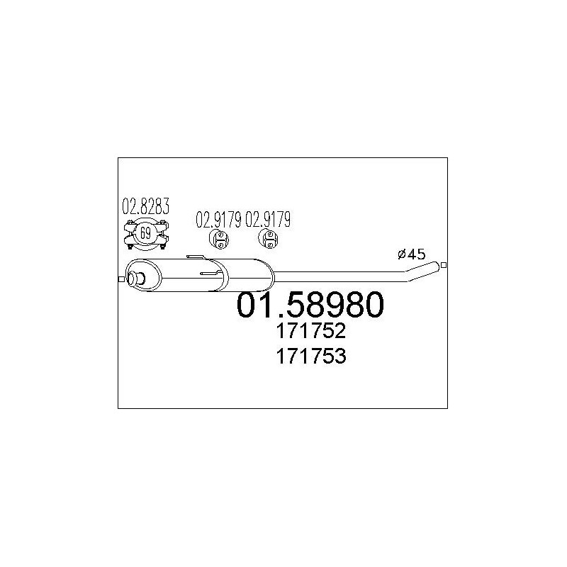 Silencieux intermédiaire MTS