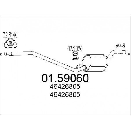 Silencieux intermédiaire MTS