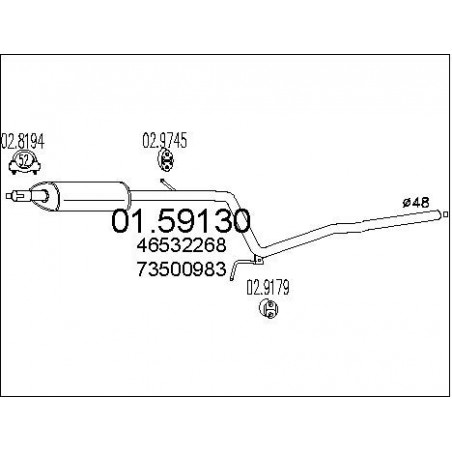 Silencieux intermédiaire MTS