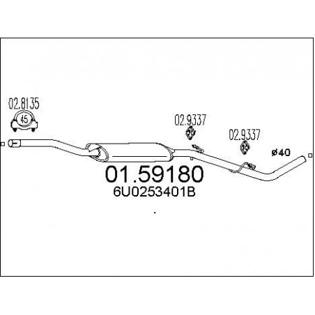 Silencieux intermédiaire MTS