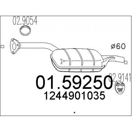 Silencieux intermédiaire MTS