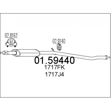 Silencieux intermédiaire MTS