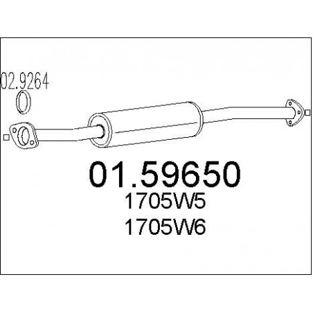 Silencieux intermédiaire MTS