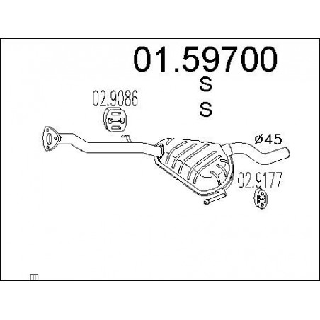 Silencieux intermédiaire MTS