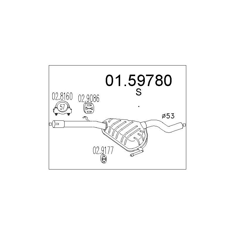 Silencieux intermédiaire MTS