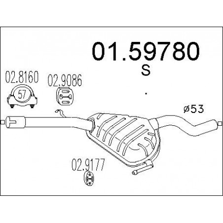 Silencieux intermédiaire MTS