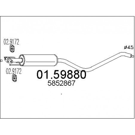 Silencieux intermédiaire MTS