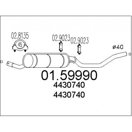 Silencieux intermédiaire MTS