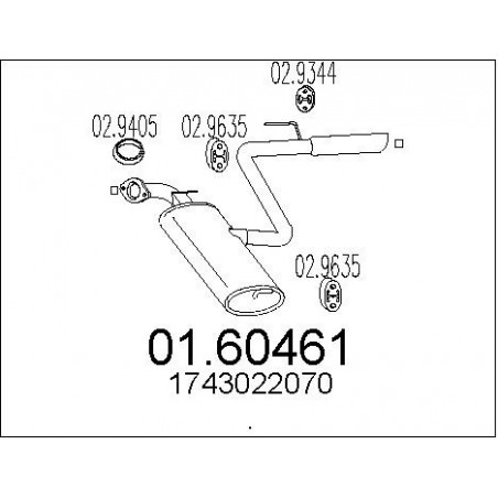 Silencieux arrière MTS
