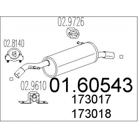 Silencieux arrière MTS