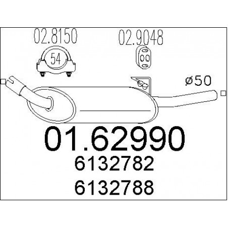 Silencieux arrière MTS