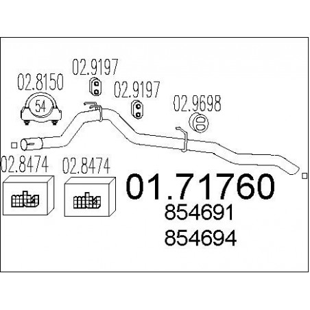 Tuyau d'échappement MTS