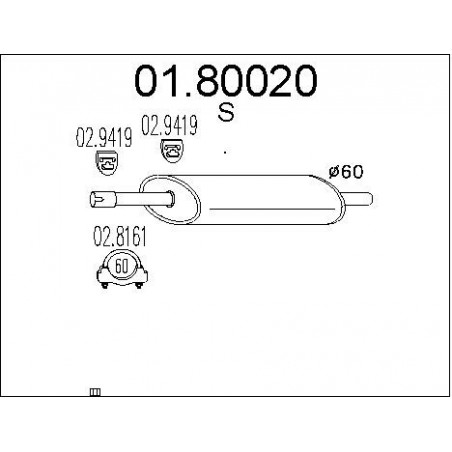 Silencieux intermédiaire MTS