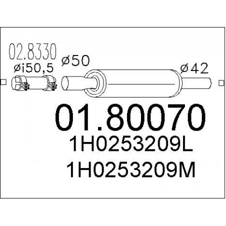 Silencieux intermédiaire MTS