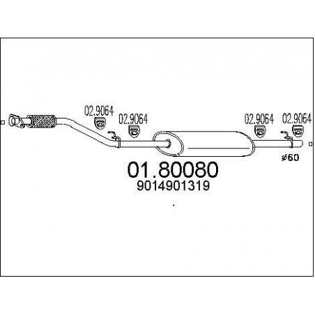 Silencieux intermédiaire MTS
