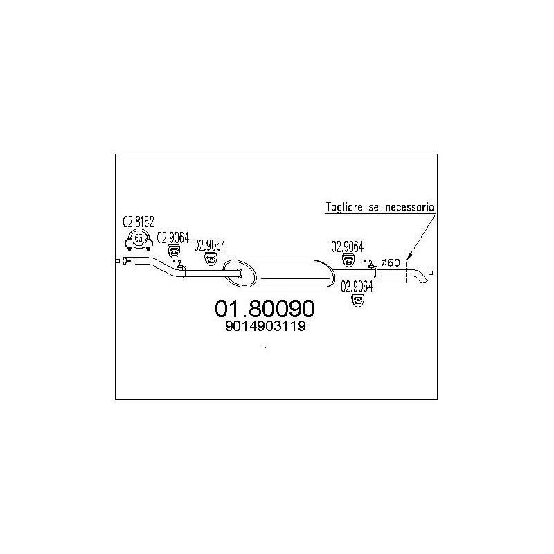 Silencieux intermédiaire MTS