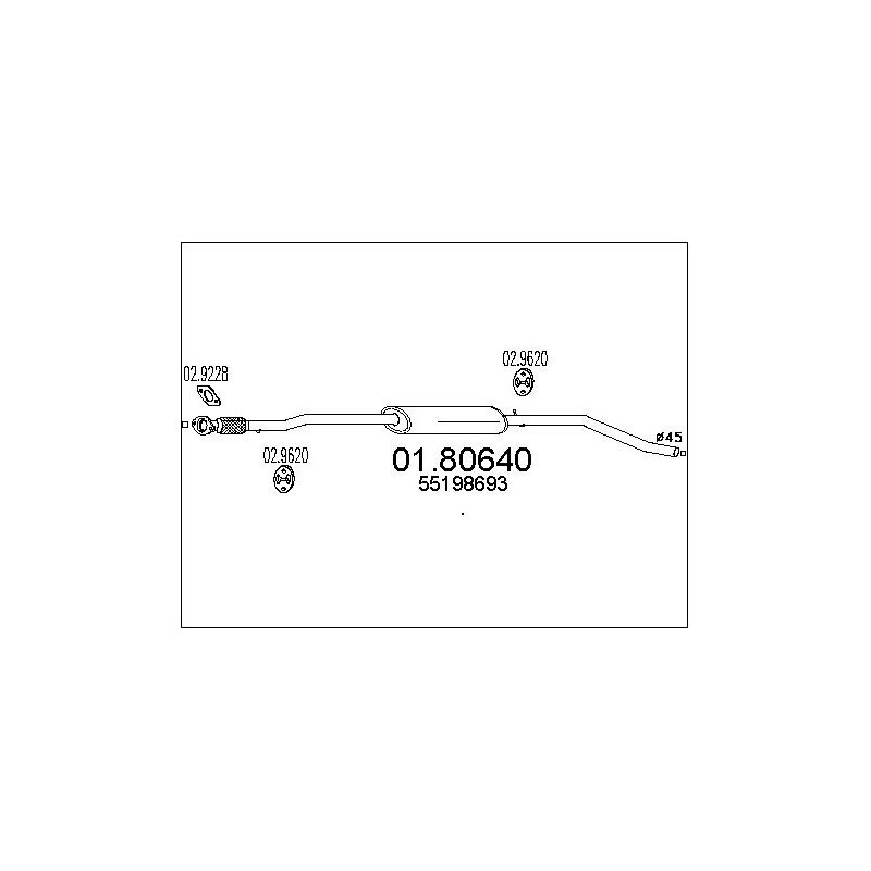 Silencieux intermédiaire MTS