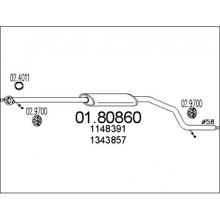 Silencieux intermédiaire MTS