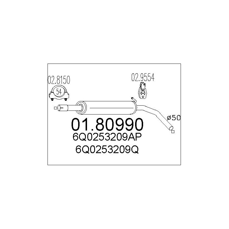 Silencieux intermédiaire MTS