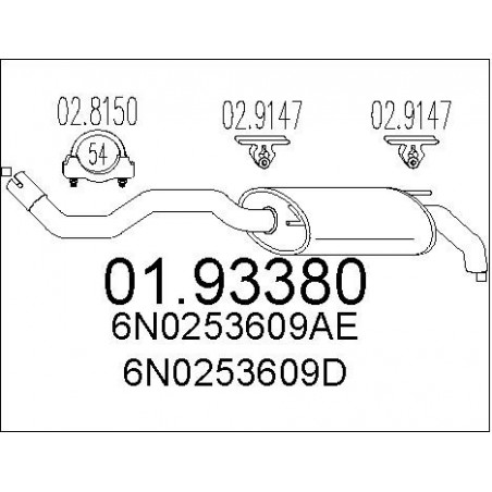 Silencieux arrière MTS