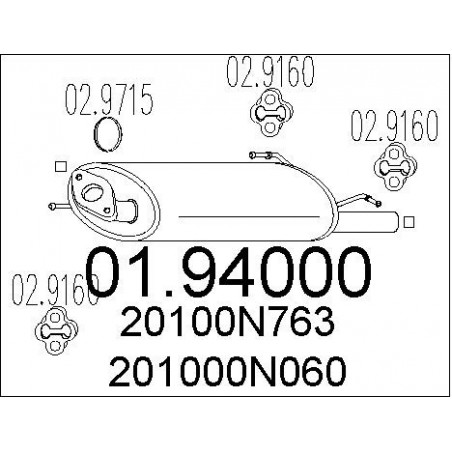 Silencieux arrière MTS