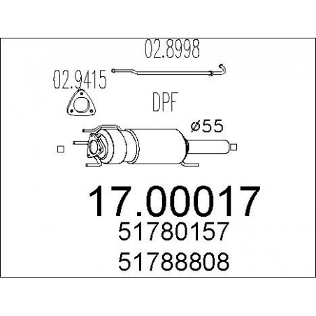 Filtre à particules (échappement) MTS