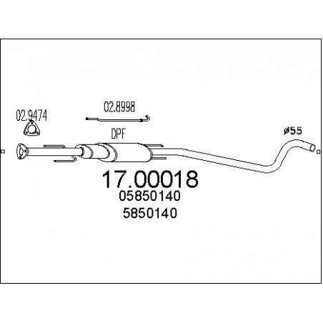 Filtre à particules (échappement) MTS